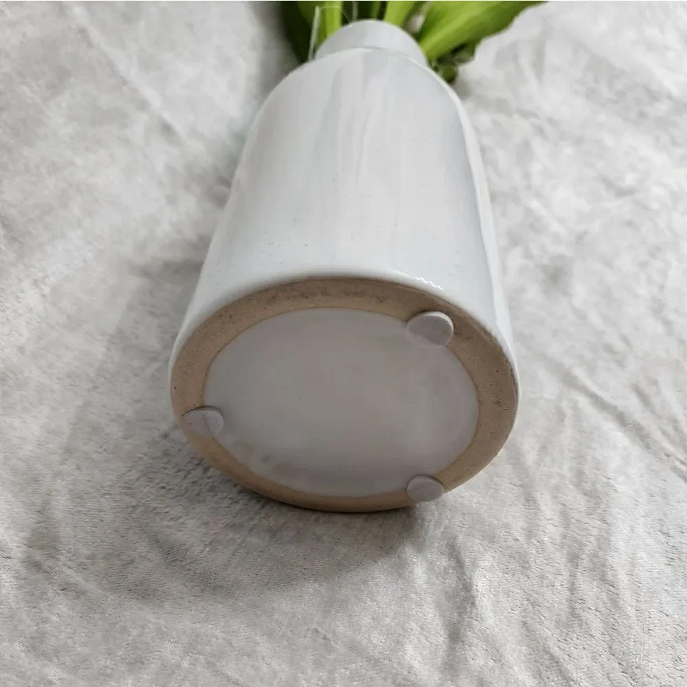 New White Real Feel Tulip Arrangement in Ceramic Vase, 16